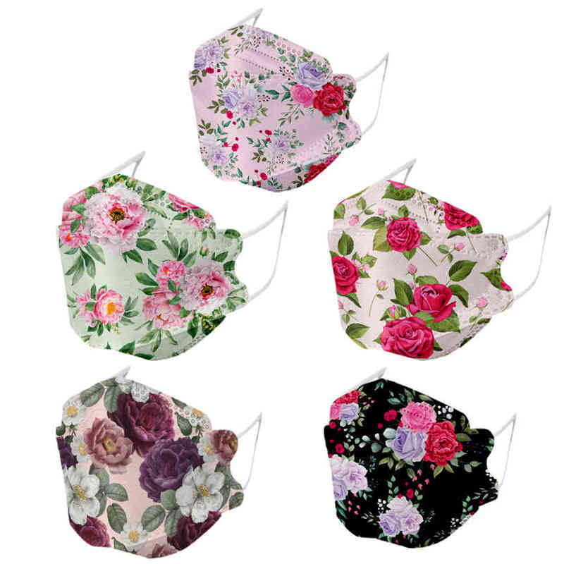 

Party mask Adult kn spring floral print willow fish mouth mask