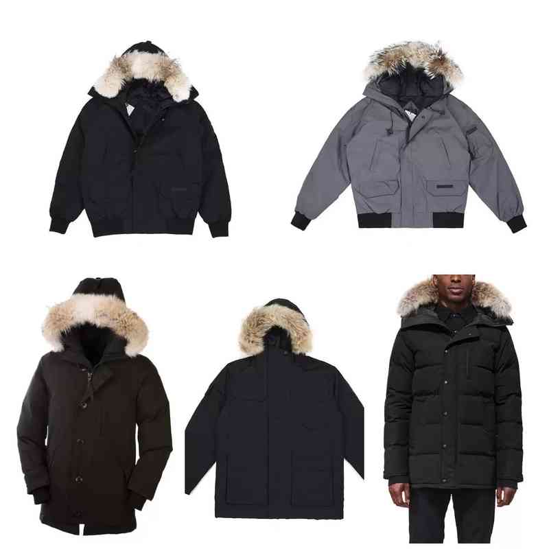 100% goose Canada coat winter outdoor leisure windproof men's down et white duck Parker thick Cola real wolf fur fashion classic