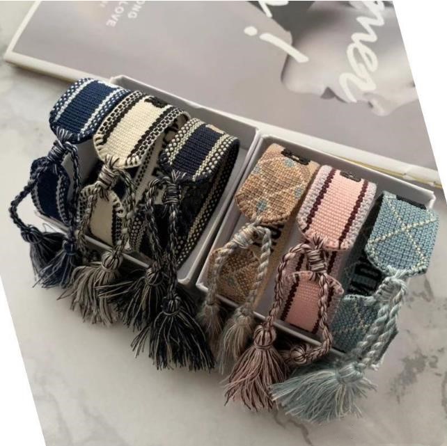 

2021 Women Bracelet Handmade Letter Embroidery Cotton D Bracelets Fabrics Tassel Bangle lovers Gifts jewelry