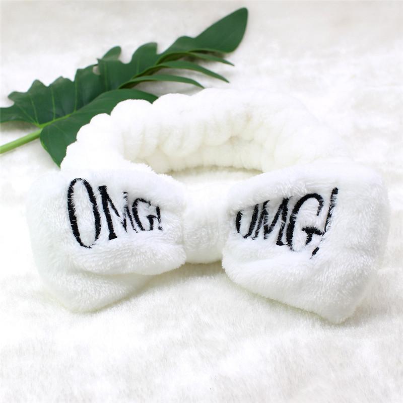 

Hair Clips & Barrettes OMG Letter Coral Fleece Wash Face Bow Hairbands For Women Girls Headbands Headwear Bands Turban AccessoriesHair