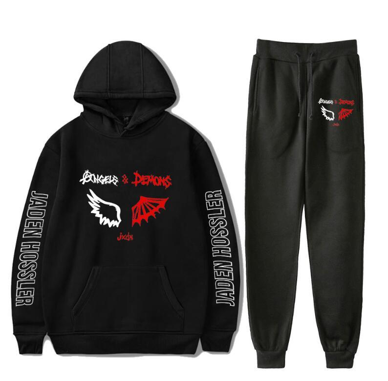 

Men's Tracksuits Hip Hop Two Piece Suit Jaden Hossler Hoodies Tracksuit Men/women Long Sleeve Hoodie +Casual Pants Kpop Sweatshirt Sets, Navy10