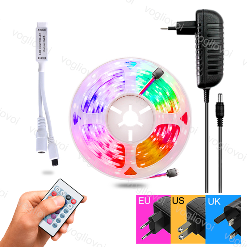 

Led Strip Light 5M/PCS Mini Controller SMD5050 2835 DC12V 300LED Multicolor 24keys Waterproof Super Bright For HDTV TV Desktop Screen Backgr