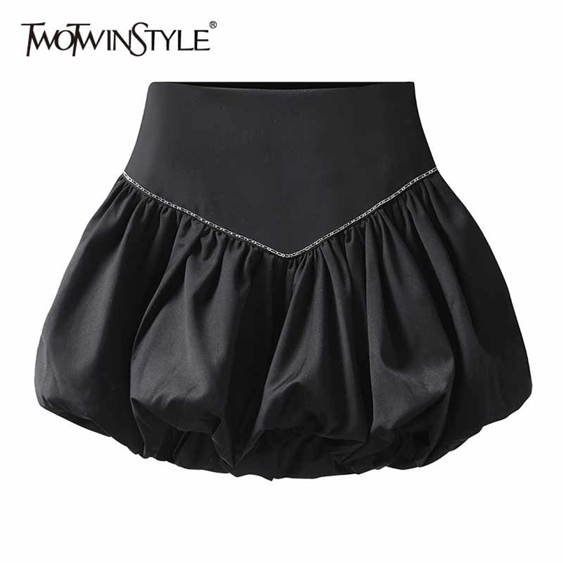 

Black Patchwork Diamond Mini Skirt For Women High Waist Ball Gown Casual Skirts Female Fashion Clothing 210521, White