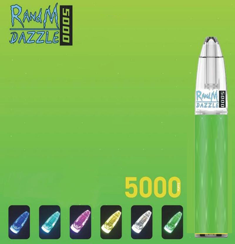 

100% original disposable cigarettes Randm Dazzle max Pro 5000 puffs VS R and M 3200puffs light glowing factory wholesale
