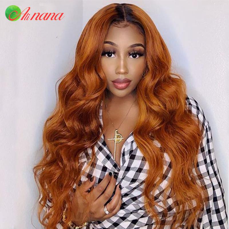 

Peruvian 1B/Orange Color Body Wave Human Hair Wigs 13x4 Lace Frontal Wig Remy Pre-Plucked Wet Wavy For Women 180% Density, Natural color