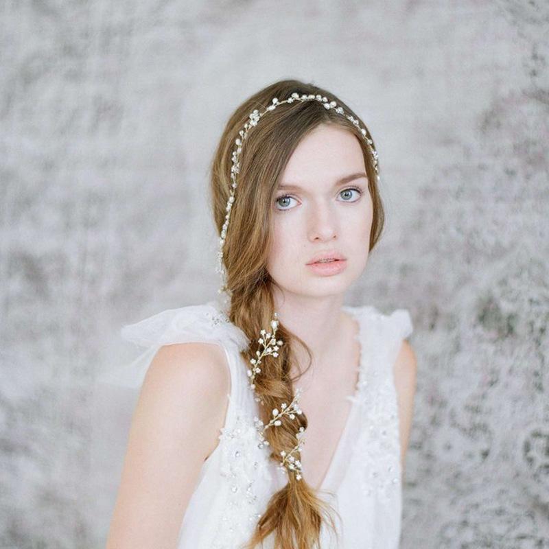 

Hair Clips & Barrettes Freshwater Pearls Silver Color Crystal Tiara Headbands Women Handmade Hairbands Wedding Bridal Accessories Headpiece, Golden;silver