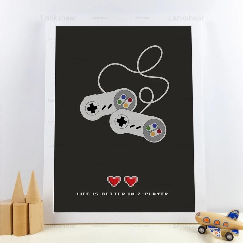 

Paintings Player Gamer Canvas Poster Life Is Better Modular Hd Prints Modern Gaming Quotes Painting Wall Picture Boys Room Decoration