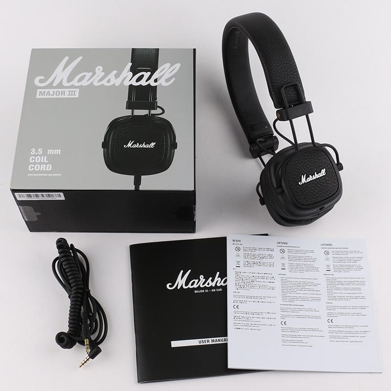 

Marshall Headphones Major III 3.0 Wired foldable Gaming Headset Over Ear with Microphone Volume Control, Black