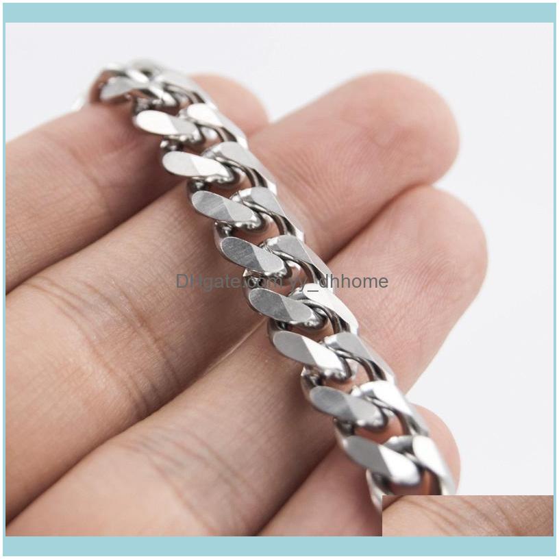 

Link, Jewelrylink, Chain Stainless Steel Flat Bracelet For Men Women Curb Cuban Link Mens Womens Bracelets Chains Davieslee Jewelry Drop Del