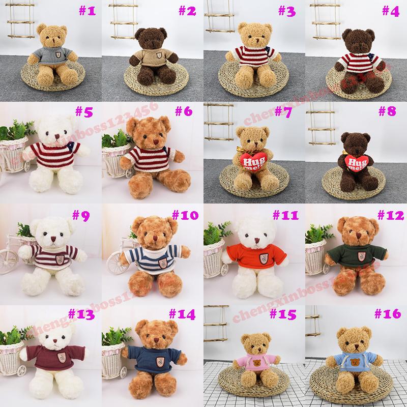 

2021 30CM Teddy Bear Doll Plush Toys Soft Christmas Stuffed Animals Children's Birthday Gifts Couple Confession Gift Supplies Wholesale, Brown
