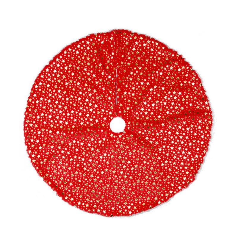 

Christmas Decorations Five-Pointed Star Tree Skirt Printed Ornaments Natal Home Decoration Soft Products(Red)