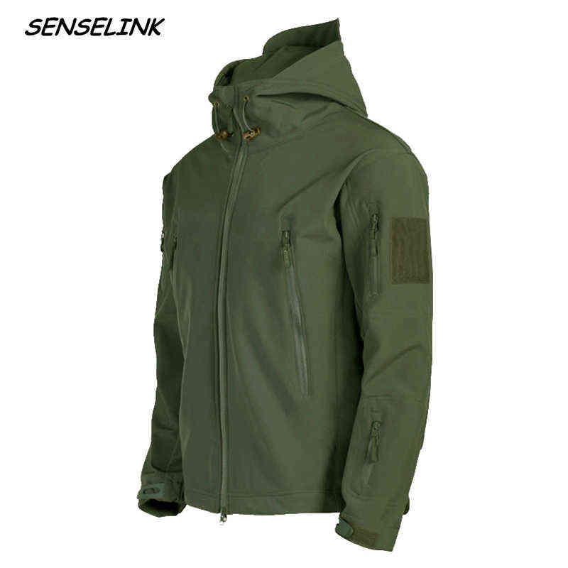 

Men' Jacket Military Tactical Windproof Waterproof Shark Skin Soft Shell Jacket Army Outdoor Hooded Bomber Streetwear Coats Men 211110, Khaki01