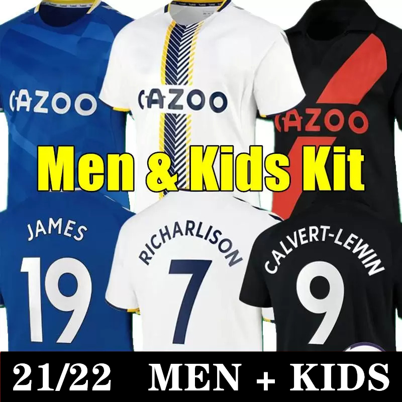 

RICHARLISON Soccer Jerseys CALVERT-LEWIN KEANE GODFREY DIGNE ALLAN Y.MINA TOWNSEND SIGURDSSON Goalkeeper PICKFORD Mens Toffees Kids Kits Socks Full sets, Color 11