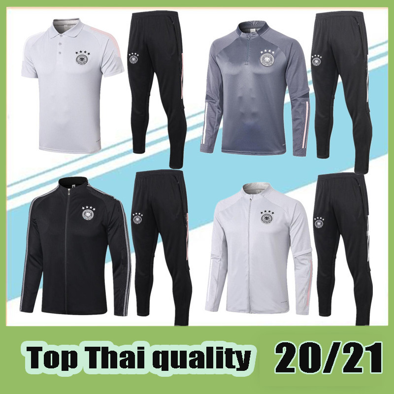

2020 2021 gray Training Suit white Soccer Tracksuit Survetement Football Jacket 20 21 black Full zip jackets polo set