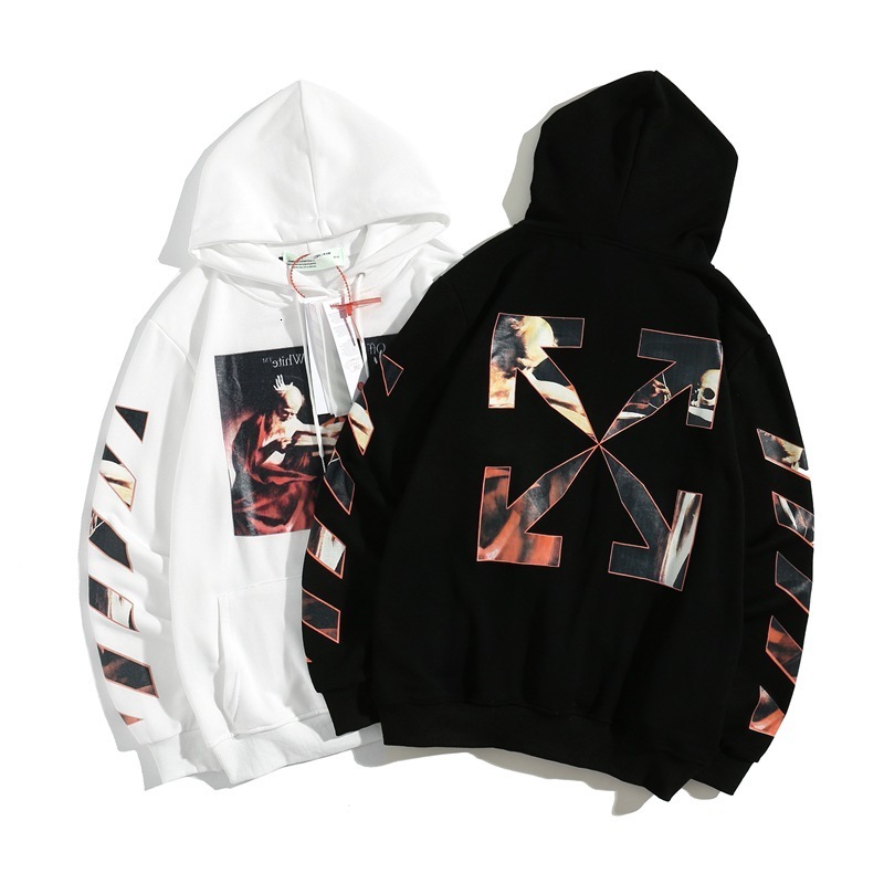 

Plush New Off 21ss White style Caravaggio Religious Round Neck Casual Loose Hoodie