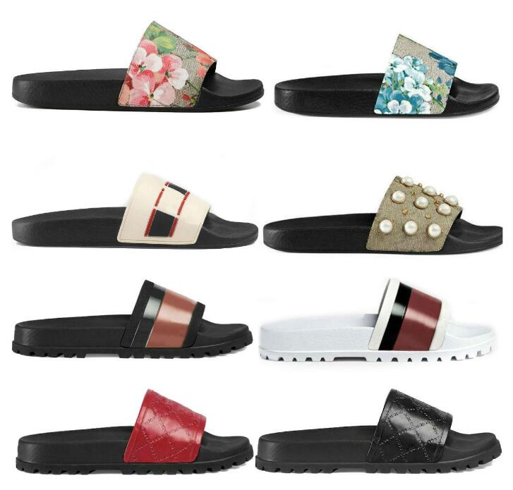 

2021 Men Women Sandals Designer Shoes Luxury Slide Summer Fashion Wide Flat Slippery With Thick Sandals Slipper Flip Flops size 36-45, Black