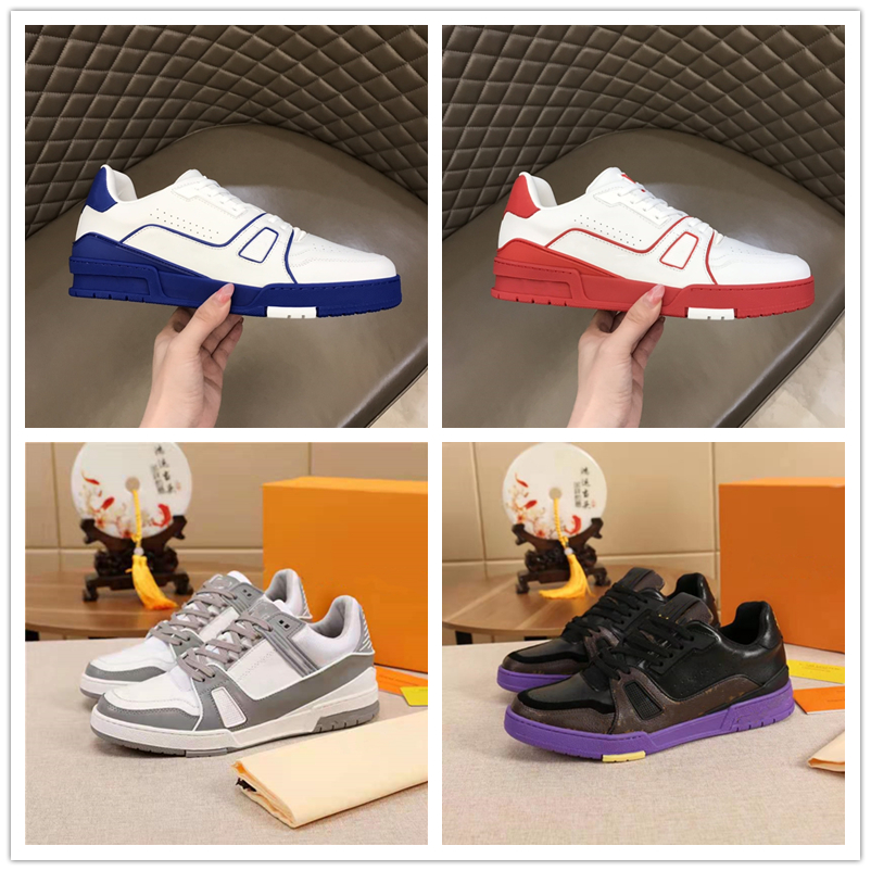 

Top Luxurys Designer Shoes Calfskin Sneaker Classic Trainers Sneakers White Black Leather Chaussures Vintage Mens Sport Casual shoes, 06