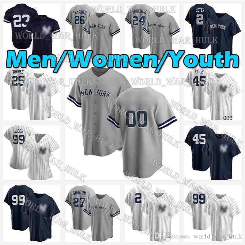 

23 Don Mattingly Jersey Derek Jeter Yankee 25 Gleyber Torres 45 Gerrit Cole Jerseys New Custom York 7 Mantle 12 Wade Boggs Baseball 2021, Blue;black