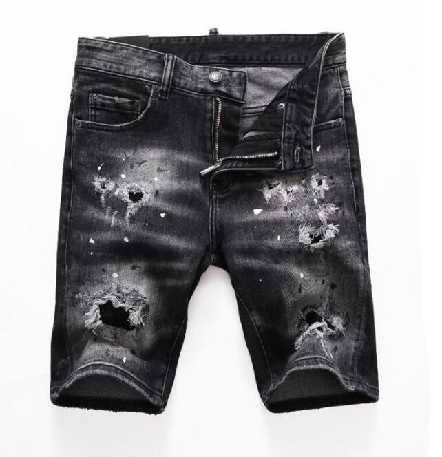 

Mens Badge Rips Stretch Black Men Jeans Fashion Slim Fit Washed Motocycle Denim Pants Panelled Hip HOP Trousers Jeans#014, Logistics price subsidies