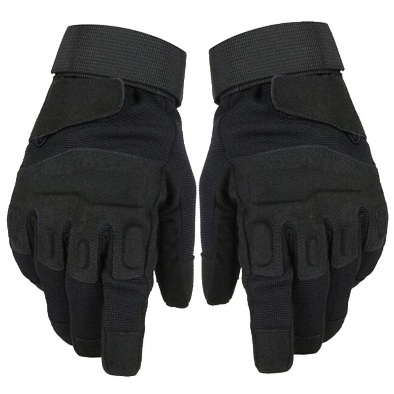

Sports Gloves 1 Pair Tactical Protection Driving Camping Wear Resistant Outdoor Anti Skid Adjustable Full Finger Military Cycling, Black