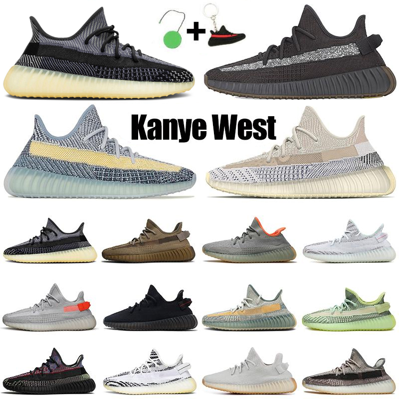 

fashion kanye running shoes women mens trainers sport sneakers static reflective ash blue pearl stone bred cinder carbon men chaussu