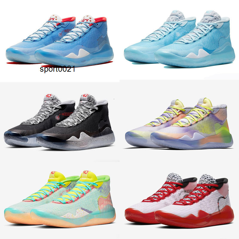 

KD 12 Aunt Pearl Kevin Durant XII KD12 White Splashing Ink All Stars Mens Trainers Sneakers Shoes, Black