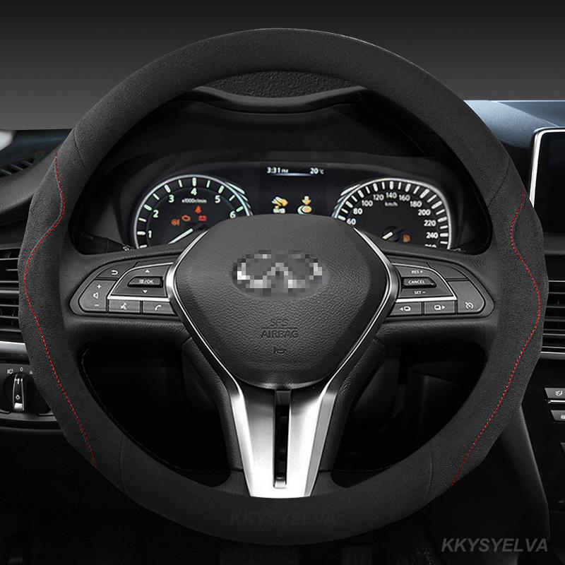 

Steering Wheel Covers Suede Cow Leather Car Cover 15 Inch/38cm For Infiniti QX30 Q70L Q50 QX80 Q60 QX70 QX60 QX50 Auto Accessories