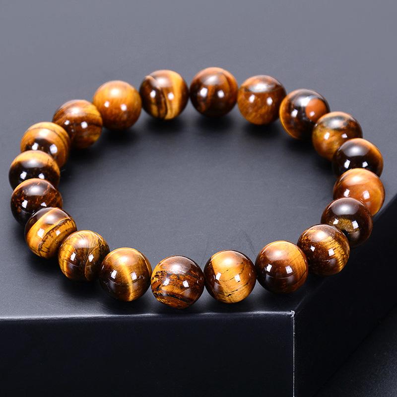 

Beaded, Strands Fashion Blue Green Tiger Eye Bracelet Natural Stone 8mm Round Beads Elasticity Rope Men Women Beaded Buddha Jewelry