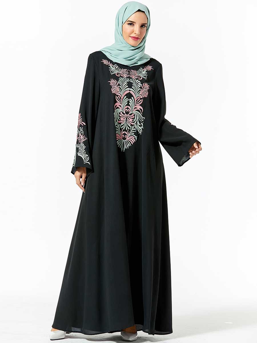 

Plus Size 4XL Muslim Abaya Dress for Women Ruffle Sleeves A-line Dubai Turkish Kaftan Maxi Dress Big Swing Islamic Clothing New
