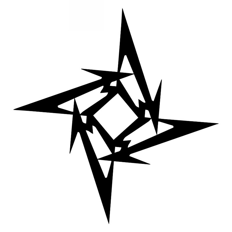 Car Sticker Ninja Star Truck Window Car Sticker Personality Decal Creative Waterproof Sunscreen Black/White,17cm*16cm-image-687039543