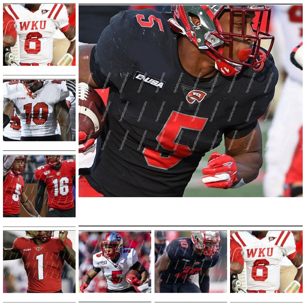

Custom Western Kentucky Hilltoppers WKU Football Jersey Storey DeAngelo Malone Bailey Zappe Carson Baker Kye Robichaux Cofield Jerreth Sterns Davis Simon Burt Jr.