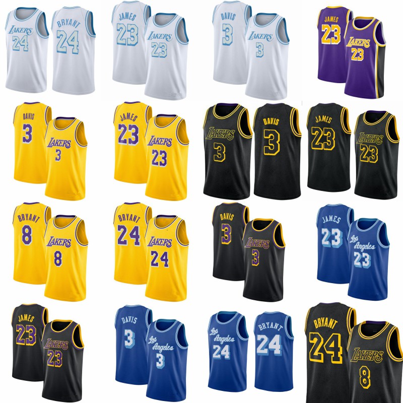 

LeBron 23 James Los Anthony 3 Davis Angeles Basketball Jerseys 2021 Kyle 0 Kuzma Alex 4 Caruso BRYANT Yellow Purple City White Edition Jersey, Blue;black