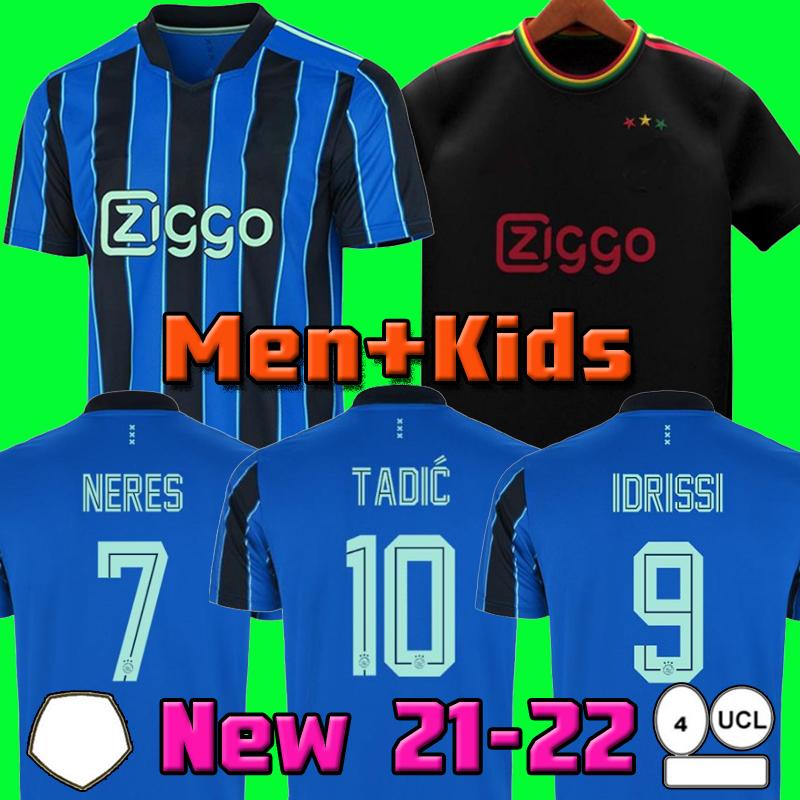 

A JAX 21 22 soccer jersey FC 2021 2022 KUDUS ANTONY BLIND PROMES TADIC NERES CRUYFF men kids kit football shirt uniforms home away third, Black;yellow