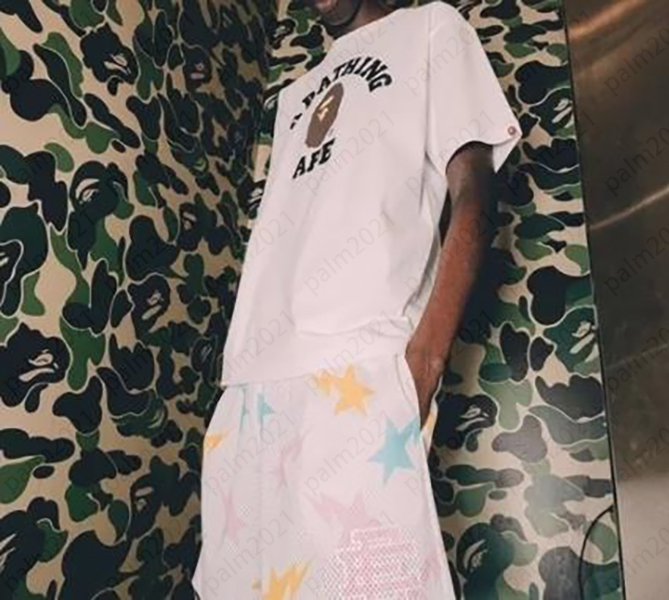 

A BATHING APE x Eric Emanuel Joint Fashion Tracksuits Short-sleeved Shorts High Quality Casual Travel Clothes, Gray