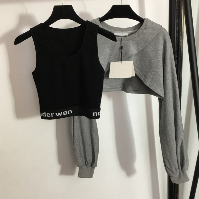 

2021ss designer running sports suit wool knit vest hoodies two-piece waist slimming Tracksuit autumn long-sleeved suit outdoor fitness clothes c1