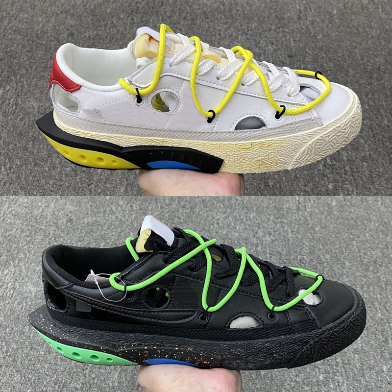 

OW Blazer Low Shoes Man Black Green White Red Yellow Sports Sneakers Eur 40-46