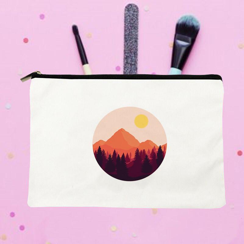 

Cosmetic Bags & Cases Women Mountain Horizon Printed Make Up Bag Fashion Cosmetics Organizer For Travel Colorful Storage Lady