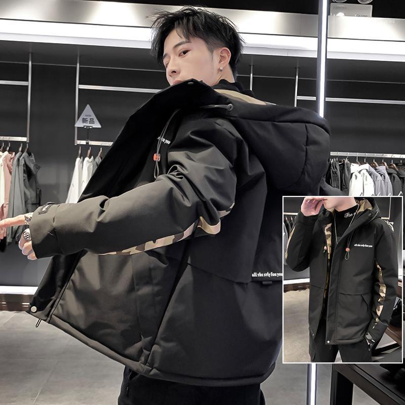 

Men's Down & Parkas Hooded Padded Mens Trench Coats Winter Streetwear Puffy Thicken Warm Jacket Casual Fashion Anorak Big Size Long KK60MF1, Black