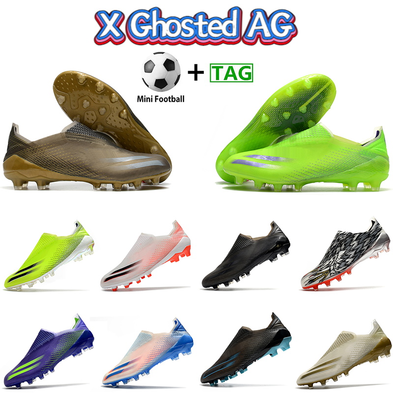 

Newest men soccer cleats football shoes X Ghosted AG gold black deep blue volt grey silver dark white pink mens sportss neakers, Bubble wrap packaging