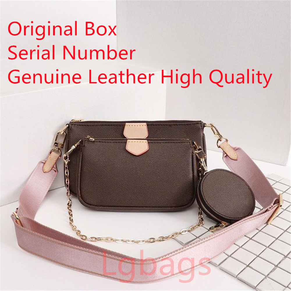 

High Quality Luxury Designer Women's Handbags Bag 3 Pieces/Set of Mens Wallet Flower Crossbody Bags Ladies Purses, Box
