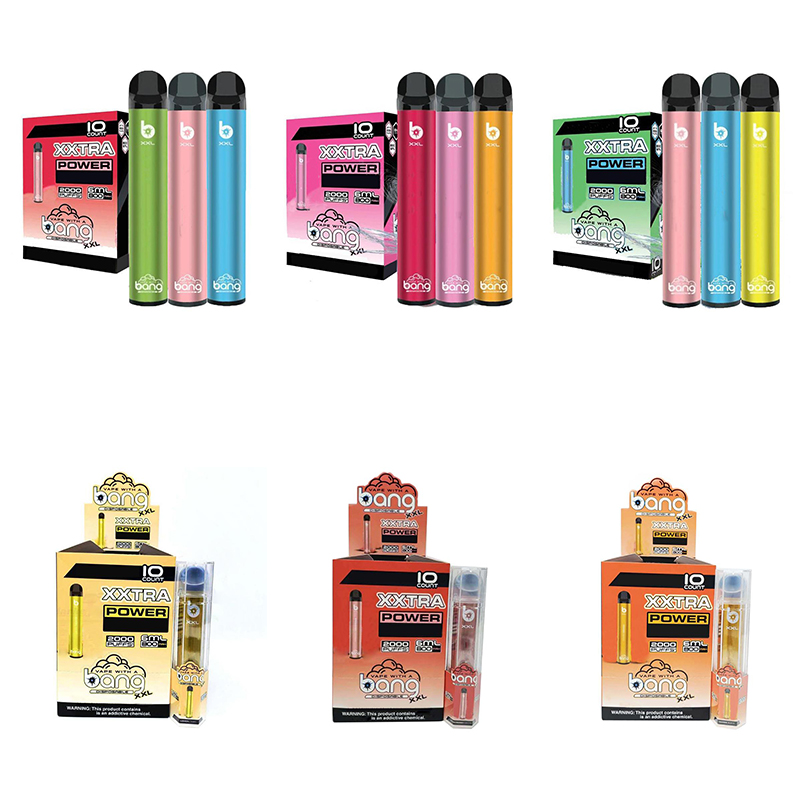 

men women Disposable Vape Bang XXL e cigarettes vapes pen starter kit Device 2000 Puffs 800mAh Power Battery 6ml Pods Cartridge Vapor