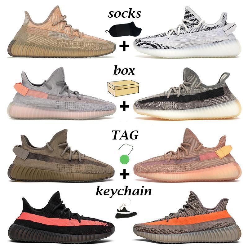

Fast Shipping Yecheil Kanye Running Shoes West Black Reflective Cloud White Earth Synth Static Zebra Desert Sage Sports, 18