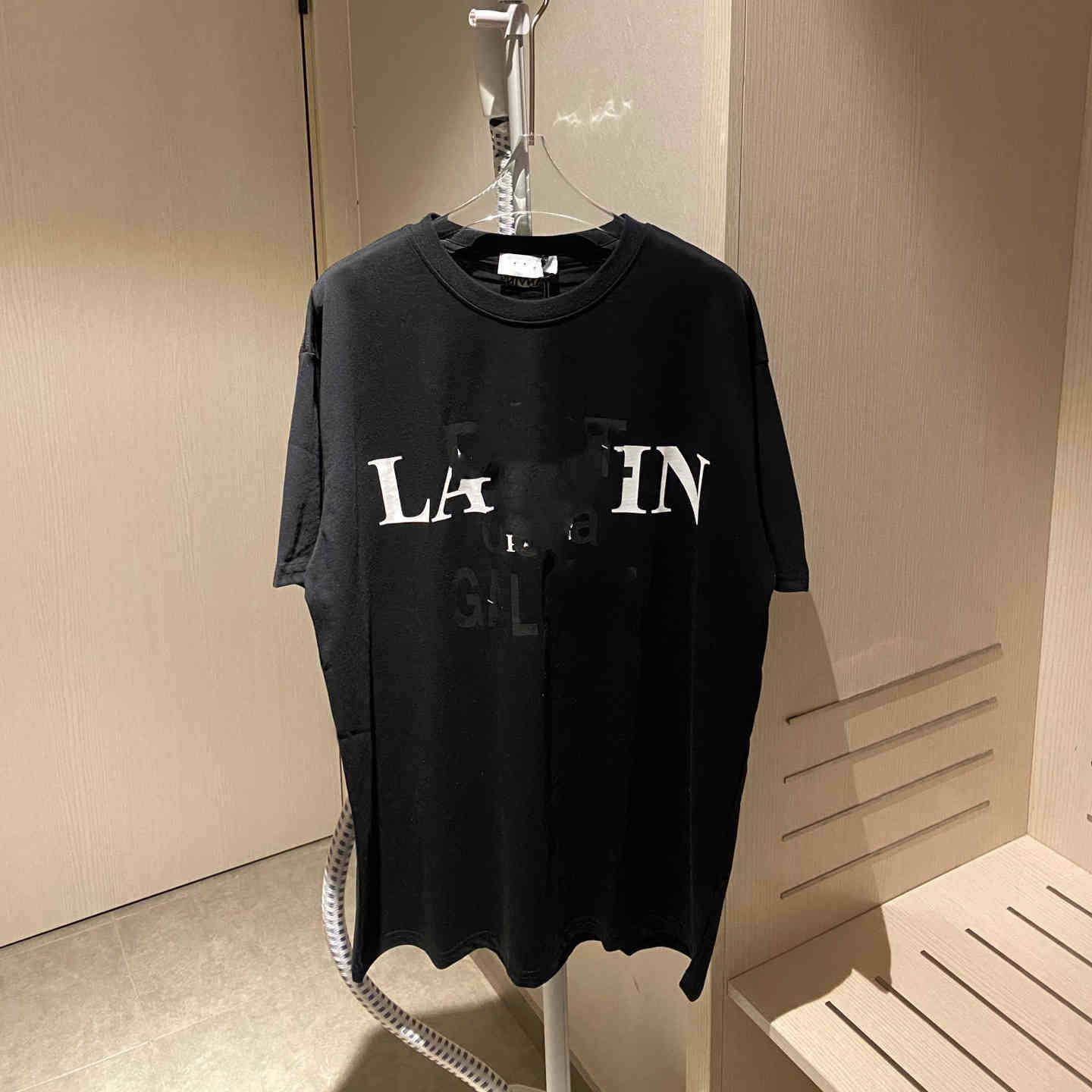

Luxury design LAN * 21ss co capsule series ink splashing overlapping letter T-shirt, Black
