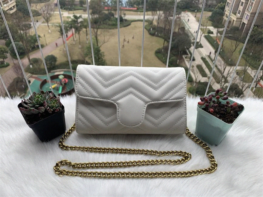 

[with box] Mini Round Marmont Chains Shoulder bag Womens Leather Letter Crossbody Designer Circular Bags Brand Tote Purse Wallets double g guccie