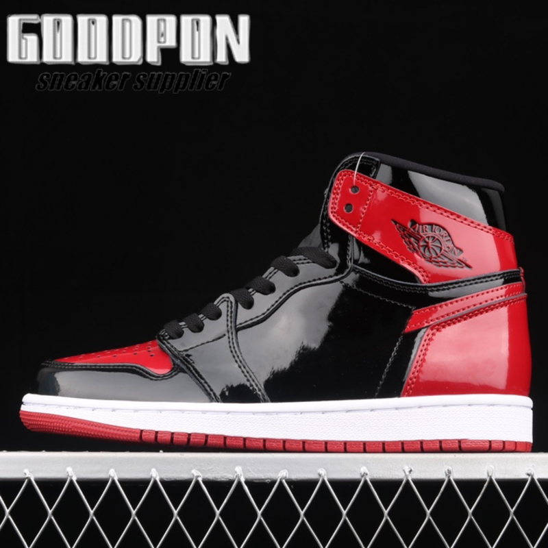 

2021 1 1s High OG Bred Patent Basketball Shoes Men Women Black Red Classic Sport Sneakers Chaussures, Customize