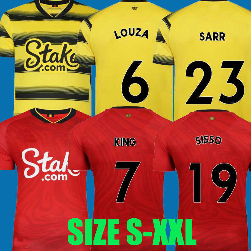 

21 22 FC WATFORD soccer jerseys 2021 2022 LOUZA KING Joao Pedro CHERNANDEZ DENNIS SARR Sissoko football thailand shirts home away third, Customize
