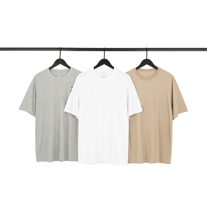 

Summer thin cotton round neck T shirt men's solid color short sleeves, Gray