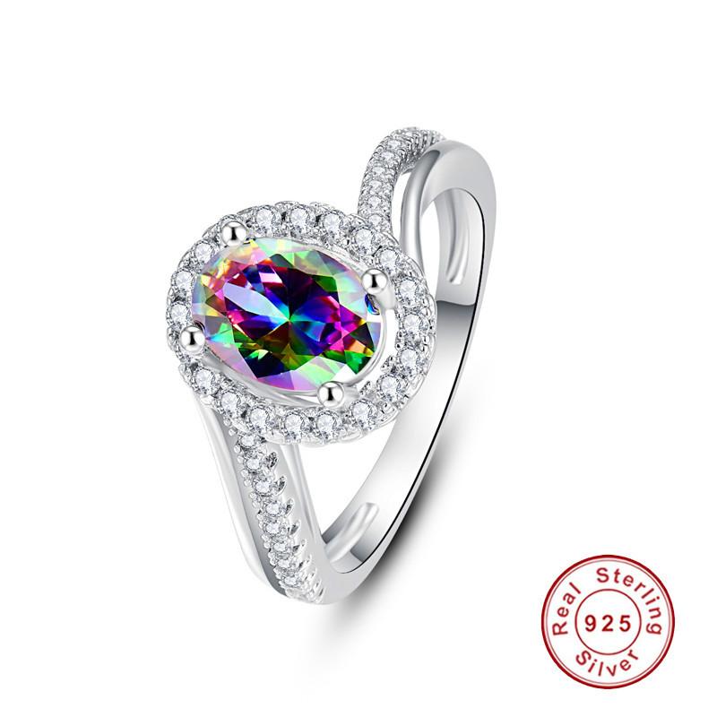 

Cluster Rings Fashion 1.2mm 22 Round Zircon Oval Cut Ring 925 Jewelry Pave Setting Crystal Bijoux Femme, Golden;silver