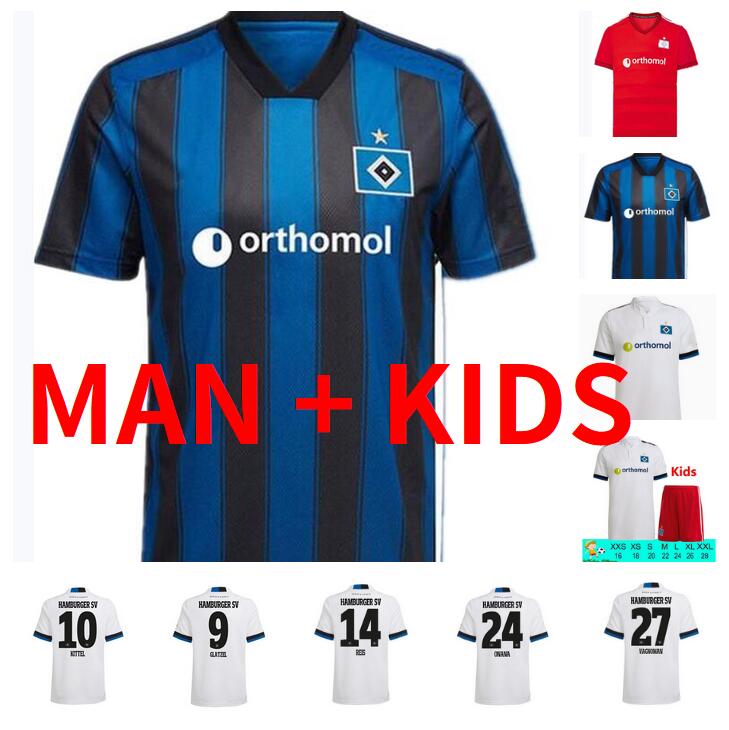 

2021 2022 Hamburger SV Soccer Jerseys Home White 21 22 HSV MÄNNER KINDER Uniformen MEN sets football shirts Uniforms Man kids kit