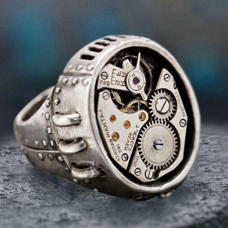 Wedding Rings 2021 Mechanical Gear Wheel Men Ring Punk Band Finger For Women Modern Jewelry-image-711448665